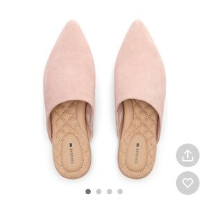 Birdies Blush Pink Suede Pointed Mules